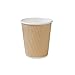 Produktbild BIOZOYG 25 Stück Riffelbecher to Go Pappbecher aus braunem Kraftkarton I Umweltfreundliche Kaffee Trinkbecher Einweg Bio unbedruckt 200 ml / 8 oz I 100% biologisch abbaubar, kompostierbar