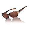 VIA LEECA Polarized Sunglasses for Women, Designer Wraparound Butterfly Decoration Driving Fishing UV400 Protection