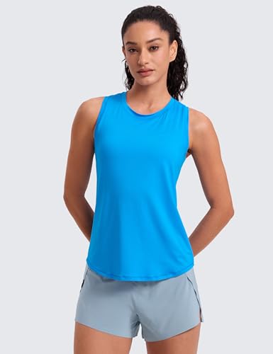 Image of CRZ YOGA Lightweight Racerback Tank Top | Workout, Moisture Wicking, Classic Fit, Hip Length, Reflective Spots, Sleeveless Shirts for Women