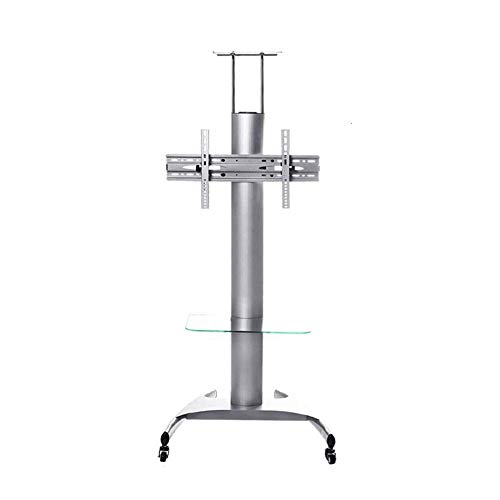 Ablagefach Mobiler TV-Wagen Boden TV-Ständer Wagen für 32 bis 65 Zoll LCD-LED-Fernseher mit höhenverstellbarer Halterung, Glasböden