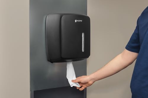 Distributeur de serviettes centerpull noir San Jamar avec fenêtre - 8