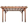 Backyard discovery beaumont 14 x 10 traditional cedar wood pergola kit with trellis roof all season durability high wind rating powerport shade for outdoor patio deck garden and entertaining  urban country home decor
