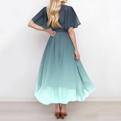Spring Summer Chiffon Midi Dresses for Women 2025 Elegant Classy Wedding Guest Floral Formal Cocktail Prom Dress