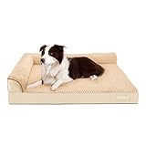 JOYELF Orthopedic Dog Bed for Large Dogs, L-Shaped Foam Sofa Bed, Bolster Waterproof Pet Bed with Re