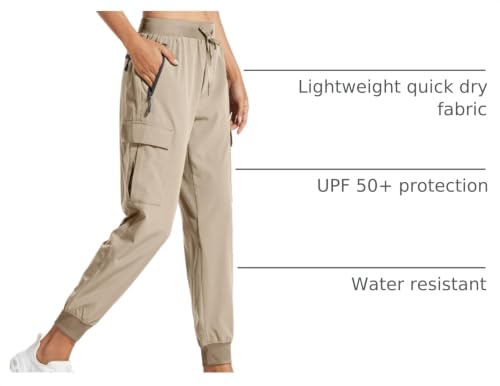 Image of Libin Women's Hiking Cargo Pants Quick Dry Joggers Petitle /Regular /Tall | Lightweight, UPF 50+, Water Resistant, Zipper Pockets for Athletic Running Travel Lounge Casual Outdoor Golf Safari Clothes