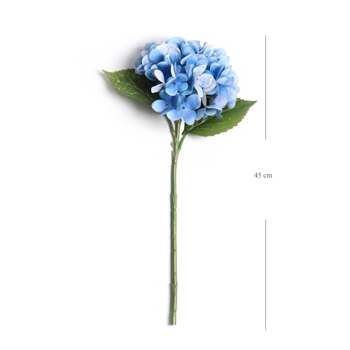 Image of PURE HOME + LIVING Dark Blue Faux Hydrangea Spray (Made of Plastic, Wire and Fabric) for Home, Office and Living Room Decorations (Without Vase)(Height-45cm) Pack of 1