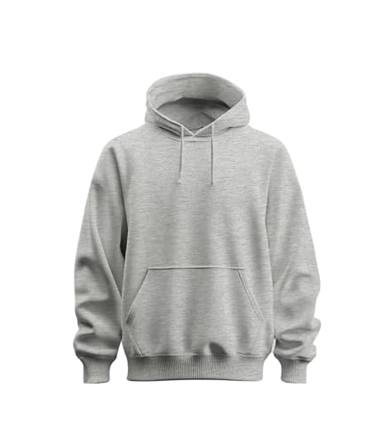 Stone Kids Sweat à Capuche Homme Uni 100% Cotton (Lot de 1) (FR/ES, Alpha/Lettres, M, Taille Normale, Taille Normale, Gris Chiné Clair)