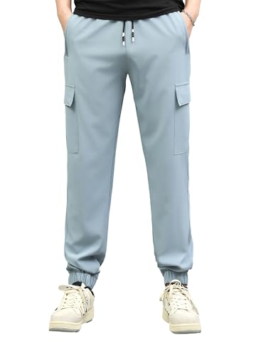 Image of Boys Cargo Joggers Pants Outdoor Youth Quick Dry Hiking Pants Lightweight Athletic Pants with Zipper Pockets