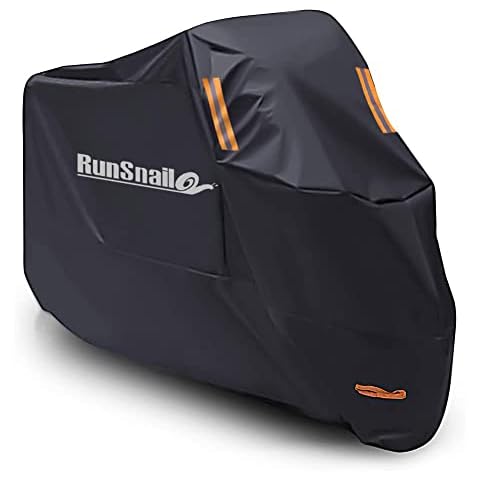 Waterproof Motorcycle Cover, XXL Motorbike Cover Scratch-resistant 210D Oxford Fabric with Lock Holes, Fits up to 104" Motors for Honda, Yamaha, Suzuki, Kawasaki, Outdoor Protection 104 x 41 x 50 inch Cover