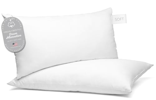 Image of Digital Decor 100% Cotton Fabric Luxury Hotel Pillows King Size Set of 2, Cooling Down Alternative Bed Pillows for Sleeping, Hypoallergenic Soft Pillows for Side & Back, Made in USA, 36 inch x 20 inch