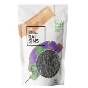 Premium Black Raisins 13.4 oz 380g Natural, No Added Sugar, High in Fiber Pack of 2