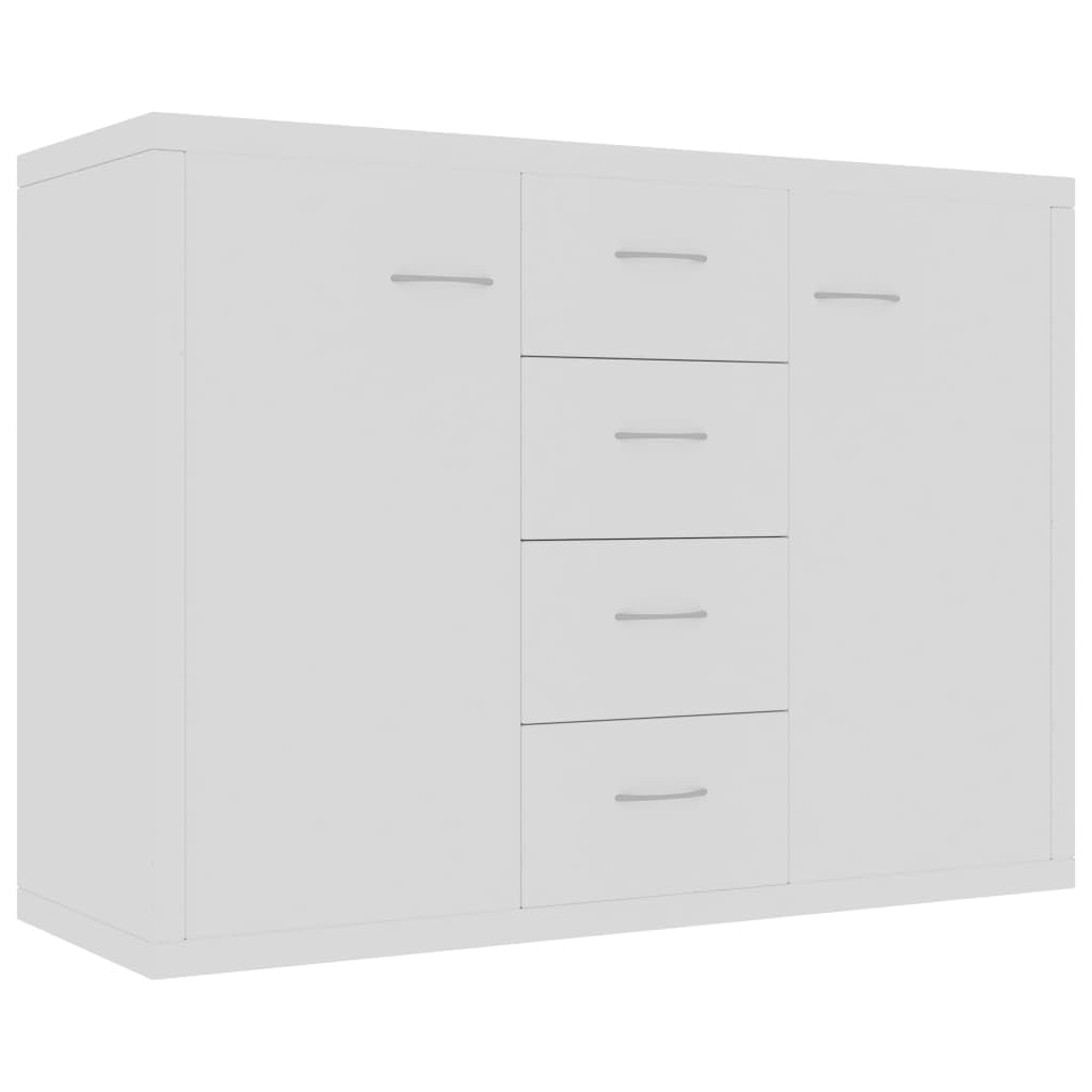 vidaXL Sideboard Storage Cabinet Home Interior Decor Living Room Bedroom Shelf Stand Furniture Organiser Buffet Server White Engineered Wood