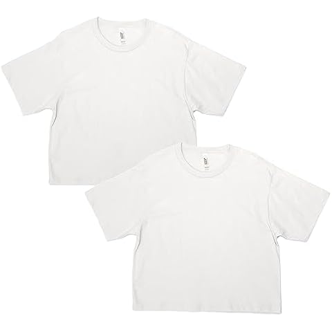American Apparel Women's Fine Jersey Boxy T-Shirt, Style G102, White (2-Pack) Cover
