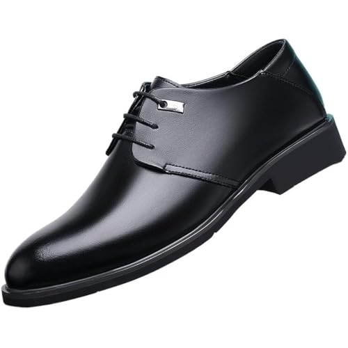 Men’s Elevator Dress Shoes Lace-Up Patent Leather s Height Increasing Formal Wedding Business Shoes