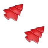 MAGICLULU 2 Pièces Plateau à Fruits Forme de Sapin de Noël Rouge Plat à Apéritif Divi...