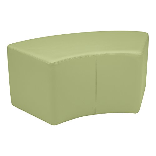 Image of Sprogs 18 inch H Structured S-Curve Stool -Flexible Modular Collaborative Soft Seating for Office, Home, Lounge and School Classrooms with Durable Frame -Fern Green