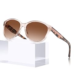 6. Clear Pink Frame Gradient Brown Lens