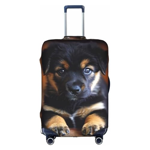 Housse de valise de voyage en polyester blanche motif chiots souple