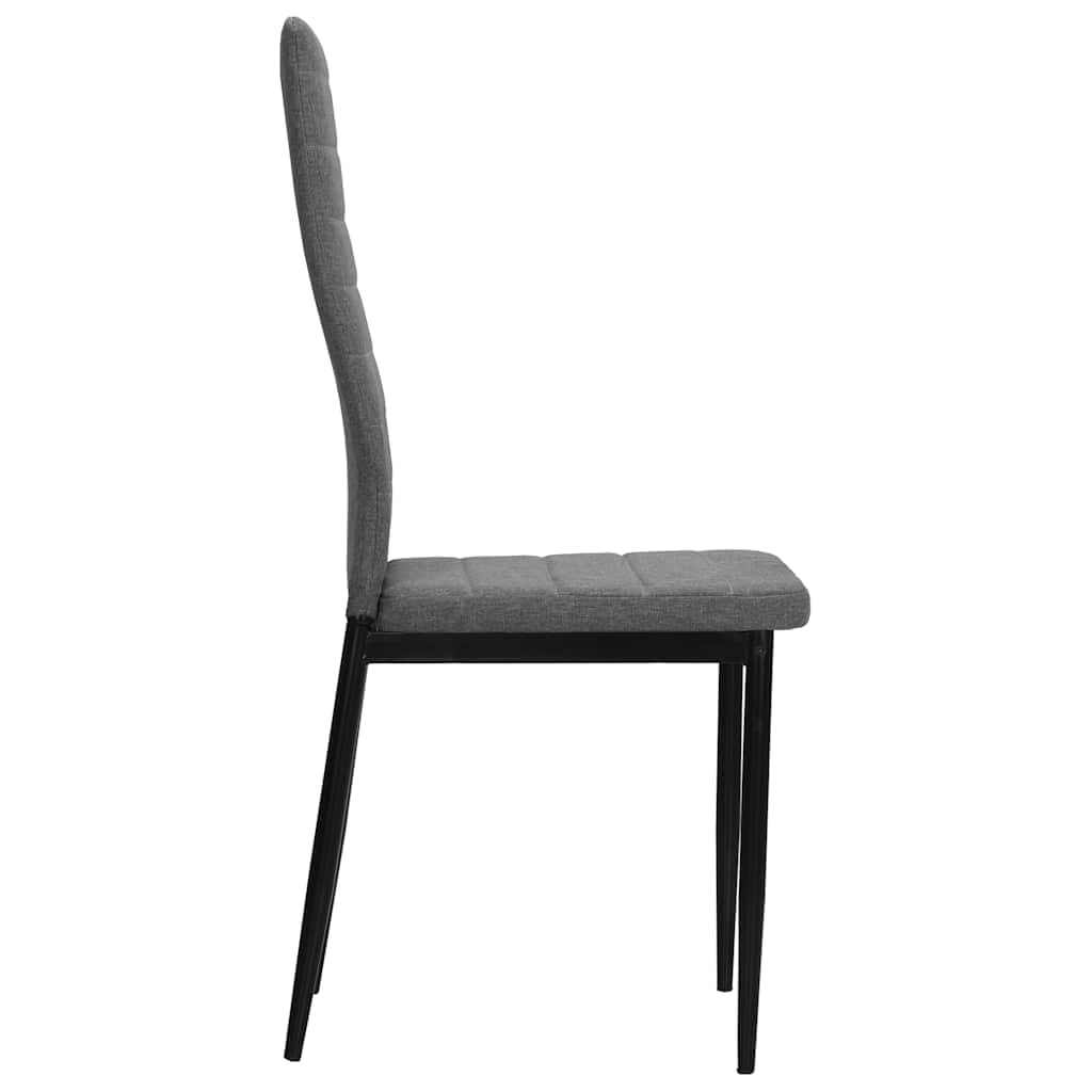 Set di 4 sedie da sala da pranzo, grigio chiaro, tessuto poliestere con