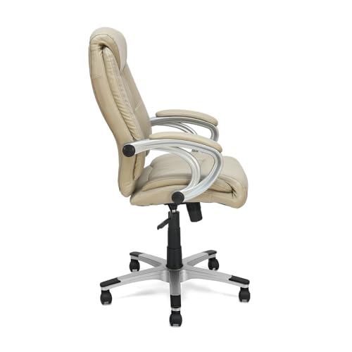 Image of Nilkamal Libra High Back Soft Leatherette Office Chair|Adjustable Height|Ergonomic Home Office| Beige