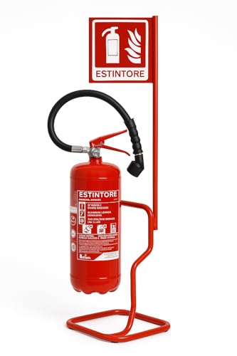 Estintore a Schiuma Lt 6 Classe di Spegnimento 27 A 183 B, Omologato di Nuova Costruzione, L’Estintore Viene Fornito di Piantana Porta Estintore Completa di Asta e Cartello