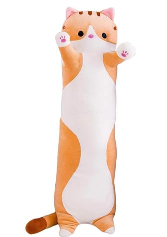 Gato longo de pelúcia almofada 50cm (MARROM)