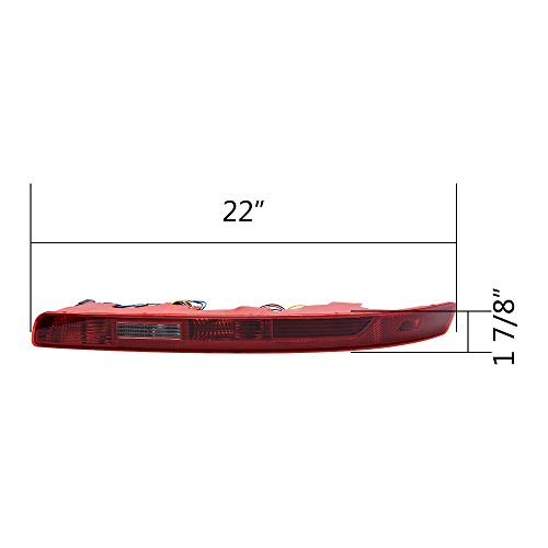 Anzios Oe Replacement For 2007-2015 Audi Q7 Rear Bumper Brake Stop Light Tail Lamp Reflector Reverse Stop Taillight Red Lens, Right Pasenger Side #TOP3
