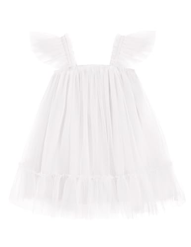 Image of Arshiner Toddler Tulle Dress for Girls Layered Tutu Ruffle Dresses Swing Twirly Fairy Summer Birthday Party Wedding Sundress