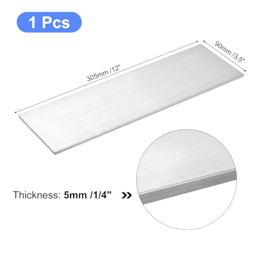 Image of uxcell Square Aluminum Flat Bar, 1 /4 inch Thick 3.5 inch Width 12 inch Length Square Aluminum Bar 6061 Aluminum Flat Plate, 5 x 90 x 305mm T6511 Solid New Mill Stock for Industrial Building