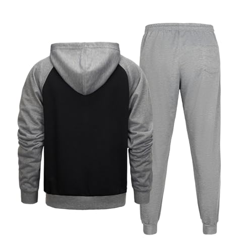 AOTORR Men's Hooded Athletic Tracksuit Sweatsuit Long Sleeve Full-Zip Jogging Sweatpants 2 Piece Patchwork Sportsuits2