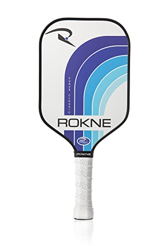 Image of ROKNE Curve Classic Pickleball Paddle, USAPA Approved Pickle Ball Rackets, ProGrit Texture, Max Spin & Control, Comfort Cushion Grip, Long Handle, Fiberglass, Polypropylene Honeycomb Core