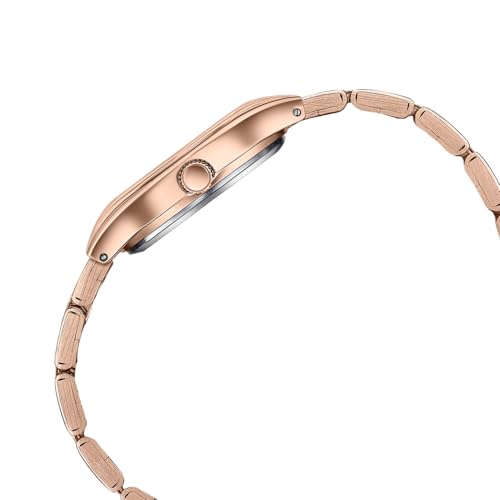 Image of Sonata Poze 8 Quartz Analog with Pink Dial IP Rose Gold Stainless Steel Strap Watch for Women - SP80168WM01W