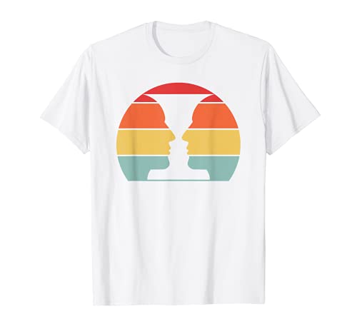 Clásico Rubin Jarrón & Faces Vintage Illusion Óptica Camiseta