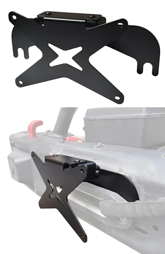 Flip-Up Front License Plate Mount for All 10 inch Fairlead Universal License Plate Bracket Front Bumper Compatible with Pickup Truck Off-Road Cars SUV License Plate Holder (Hawse Fairlead)