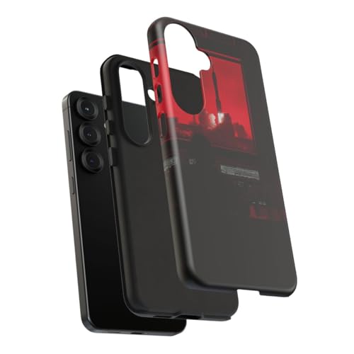 Coque rigide Samsung S25 fine et robuste style cockpit spatial rouge - 4