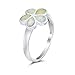 Imagen de Bling Jewelry Anillo de Flor de Plumeria Hawaiana de Ópalo Creado Blanco para Mujeres y Adolescentes de Plata de Ley