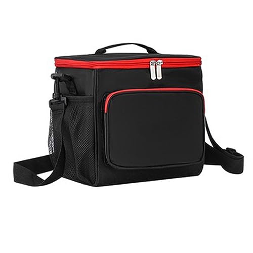 Uadme Lonchera aislada Bento, Portabocadillo de gran capacidad de tela de buey para mujeres y hombres, hombro trasero de mano, color negro