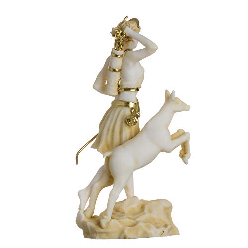 Estatua Diosa Artemisa Diana Griega Alabastro 17 cm miniatura 7