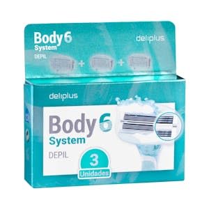 Recambios maquinilla depilación Body System 6 hojas Caja 3 ud.