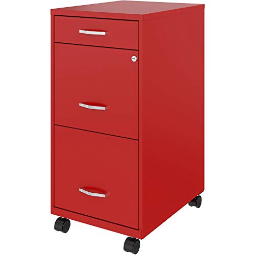 Lys Soho Box/File/File Mobile Red File Cabinet, 3 Drawer #TOP3