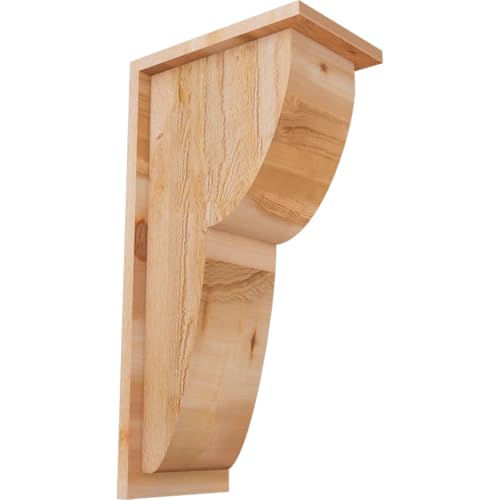 Ekena Millwork COR08X12X24CRE01RWR 8"W x 12"D x 24"H Crestline Rough Sawn Corbel w/Backplate, Western Red Cedar