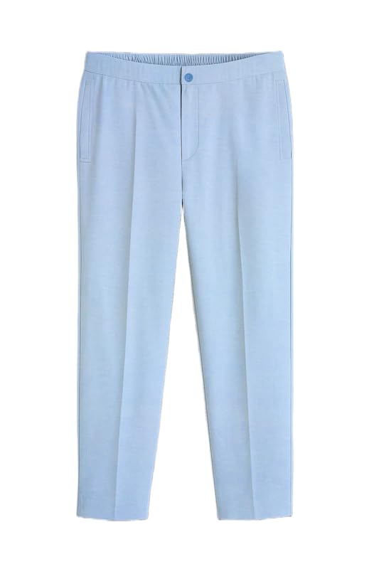french crown Men's Ossira-Spindle Blue Dobby Textured Premium Cotton Lounge Pant-picture-49