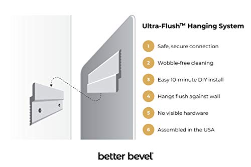Better Bevel 30” x 30” Black Rubber Framed Mirror | Round Bathroom Wall Mirror