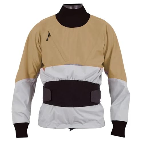 Hcclijo Trajes Secos para Kayak Pantalones Cag De Agua Fría Pantalones Superficie Transpirable Conjunto De Traje Seco para Deportes Acuáticos Remo Kayak Navegación Dry Top Khaki 4XL