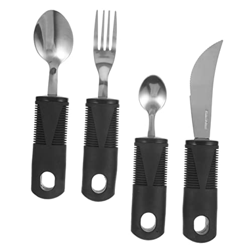 BCOATH 適応型食器 無加重設計 滑り止めハンドル付き スプーン フォーク スプーン 高齢者や障がい者の方に配慮したテーブルウェア