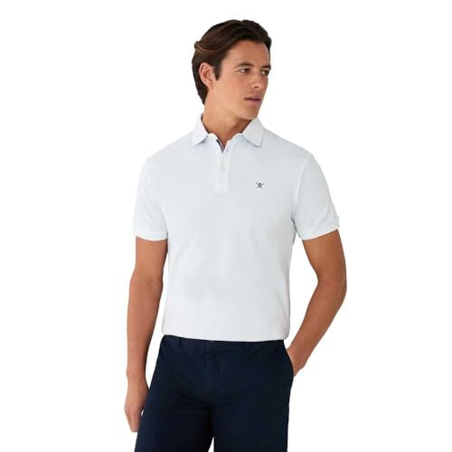 Hackett London Herren-Poloshirt mit Schwimmbesatz, Größe XS, Weiß, Weiß (Weiß), XS