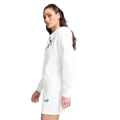 Image of PUMA Womens Essentials Logo Hoodie Casual Outerwear Casual Hoodie - Grey