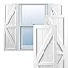 Ekena Millwork TFP102FH12X062UN True Fit PVC Two Equal Panel Farmhouse Fixed Mount Shutters w/Z-Bar, (Per Pair-Hardware Not Included), 12"W x 62"H, Unfinished