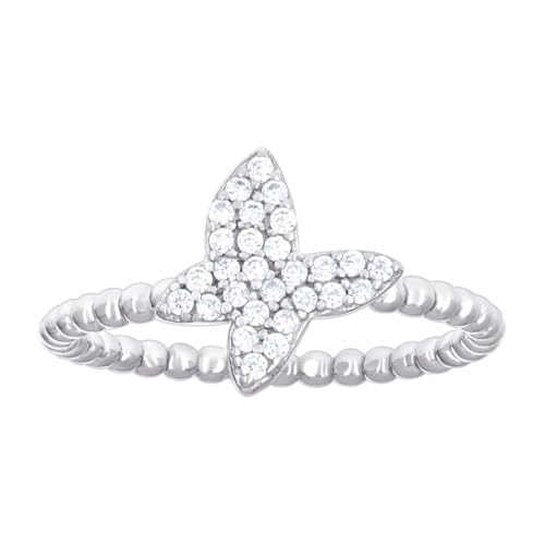Bague argent 925 femme zircones cubiques imitation diamant anneau taille 8