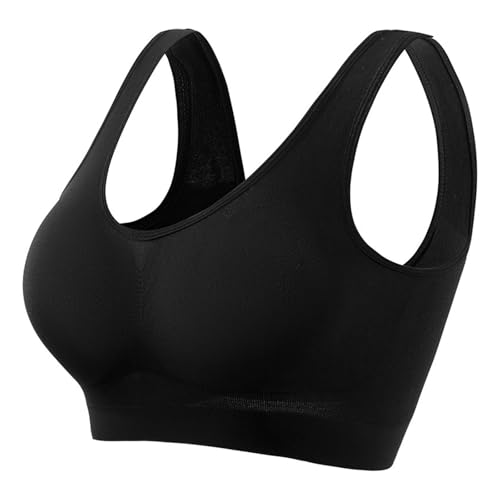 Sujetador deportivo para mujer tops cortos sin aros lencería negra XL